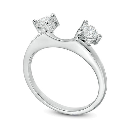 0.5 ct. Gesamtgewicht Diamant Solitär-Enhancer Ring in 14K Weißgold