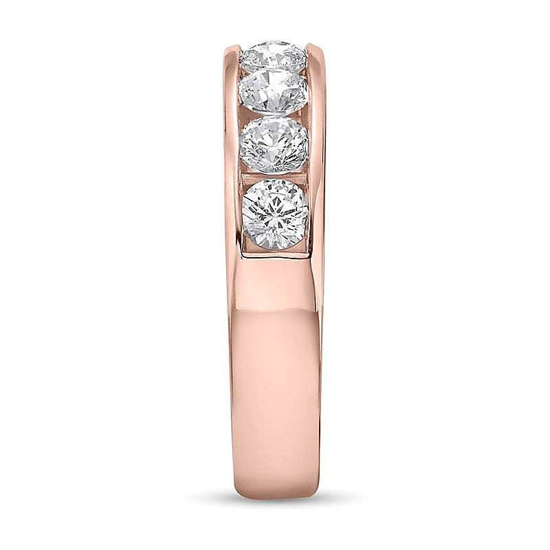 1,5 ct. Gesamtgewicht Diamant Neun-Stein-Ring kanalgefasst in 10K Roségold (I/I2)
