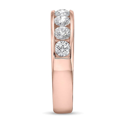 1,5 ct. Gesamtgewicht Diamant Neun-Stein-Ring kanalgefasst in 10K Roségold (I/I2)
