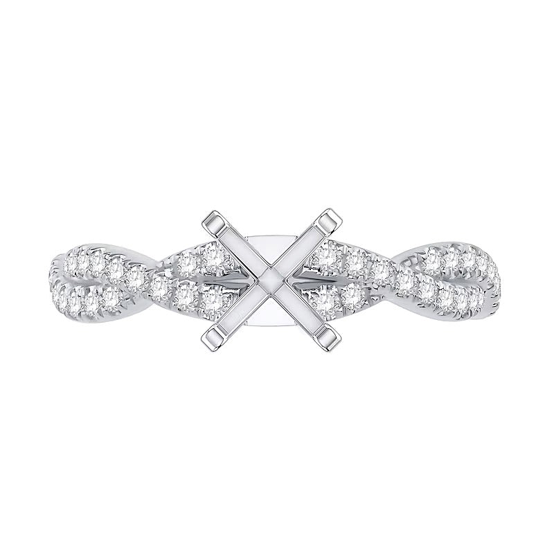 0.33 ct. Gesamtgewicht Diamant Solitär-Ring mit gedrehtem Ring in 14K Weißgold
