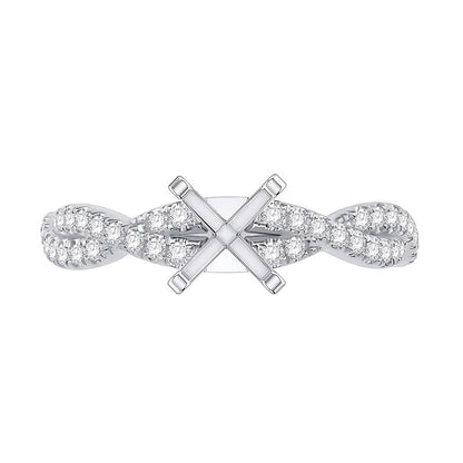 0.33 ct. Gesamtgewicht Diamant Solitär-Ring mit gedrehtem Ring in 14K Weißgold