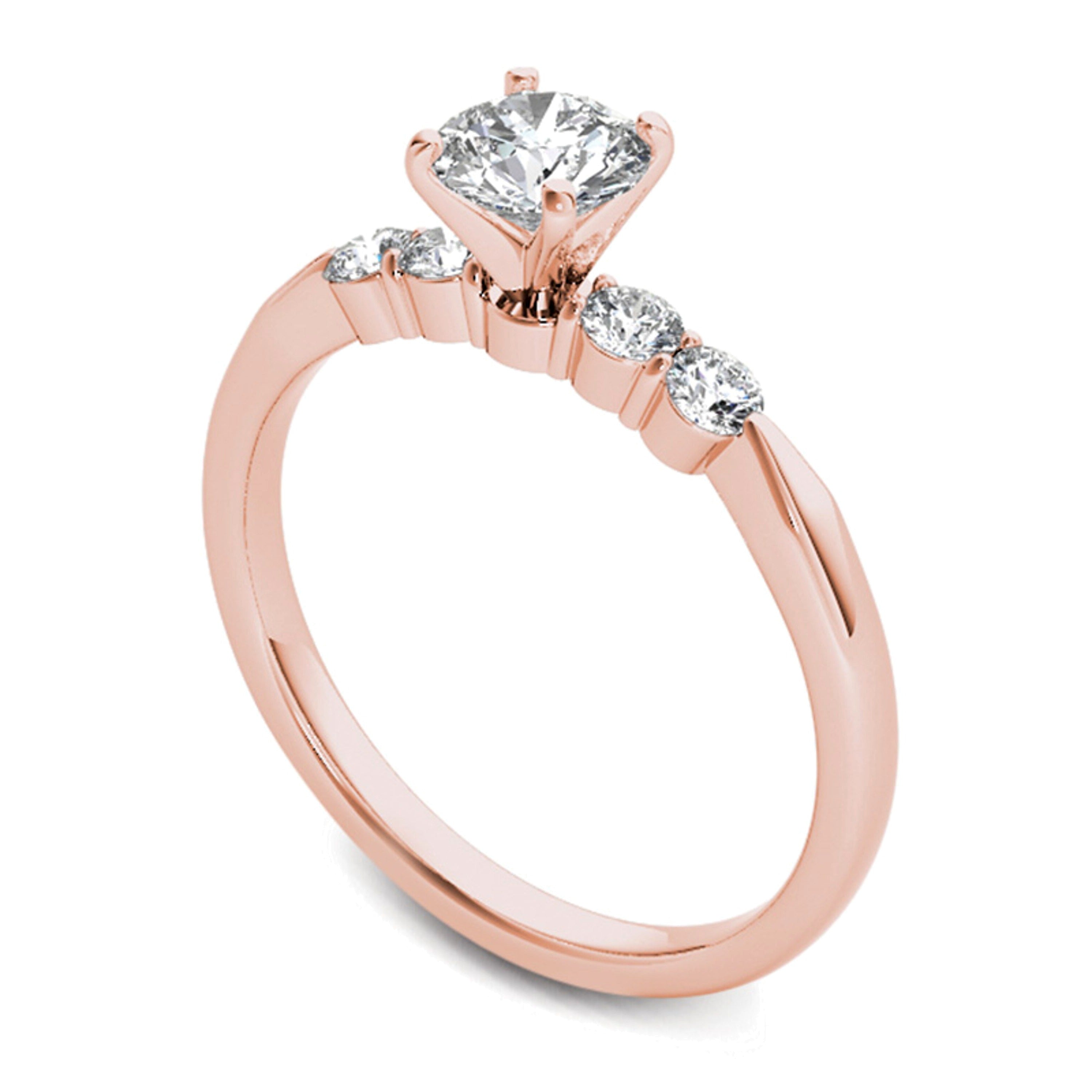 0,5 ct. Gesamtgewicht Diamant-Verlobungsring in 14K Roségold