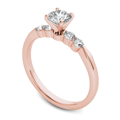 0,5 ct. Gesamtgewicht Diamant-Verlobungsring in 14K Roségold