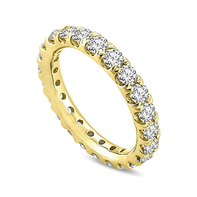 Memoire-Ring mit Diamanten 2.0 ct. Gesamtgewicht in 14K Gelbgold