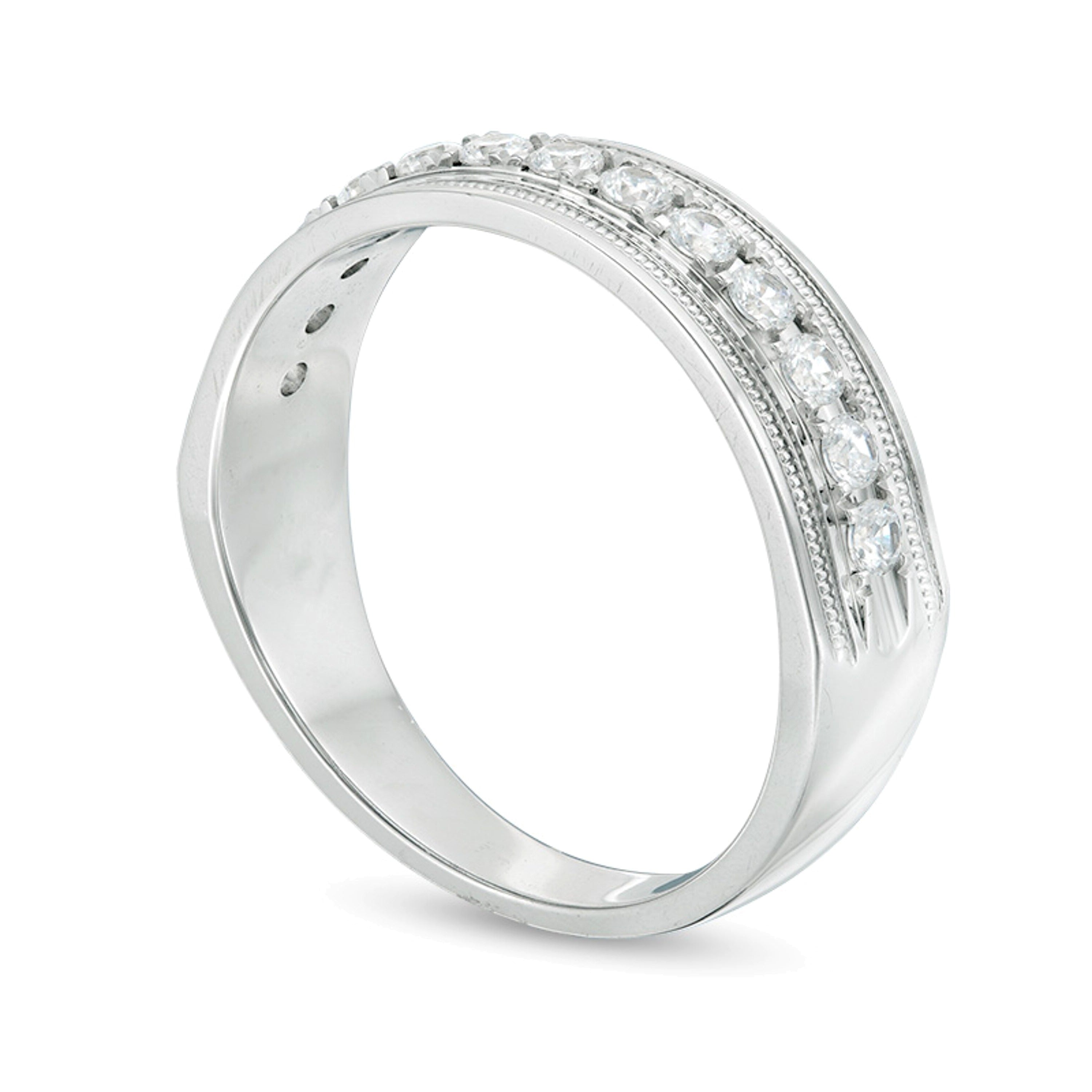 0.5 ct. Gesamtgewicht Diamant Ehering im Vintage-Stil in 10K Weißgold