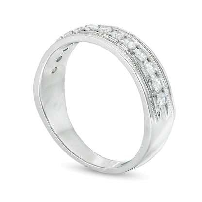 0.5 ct. Gesamtgewicht Diamant Ehering im Vintage-Stil in 10K Weißgold