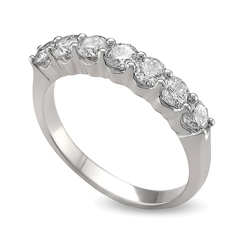 Ring mit Diamanten 1.0 CT. TW im Kanal, sieben Steine, in Platin