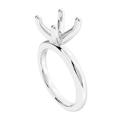 Klassische Vier-Krappen Solitär-Fassung in 14K Weißgold