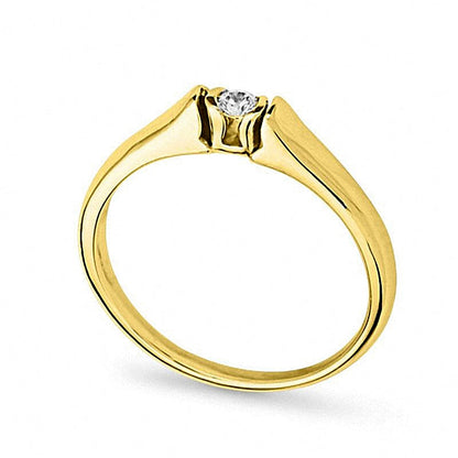 0,05 ct. Diamant Solitär Freundschaftsring in 10K Gelbgold für Damen