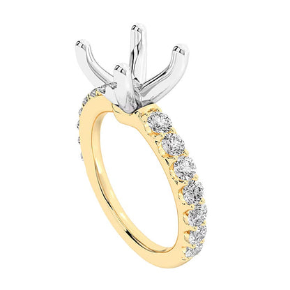 0,63 ct. Gesamtgewicht Labordiamant Halbfassung in 14K Gelbgold (F/VS2)