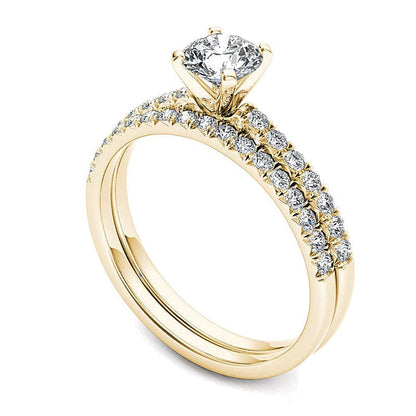 Diamant-Brautset 1.0 CT. Gesamtgewicht in 14K Gelbgold