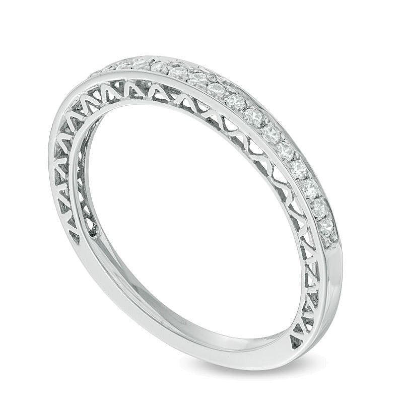 0.17 ct. Gesamtgewicht Diamant Memoire-Ring in 10K Weißgold
