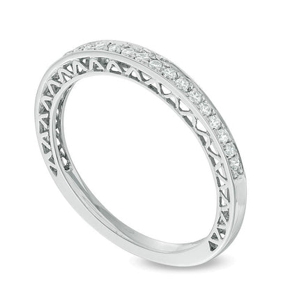 0.17 ct. Gesamtgewicht Diamant Memoire-Ring in 10K Weißgold