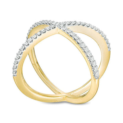 0.33 ct. Gesamtgewicht Diamant Orbit Ring in 10K Gelbgold