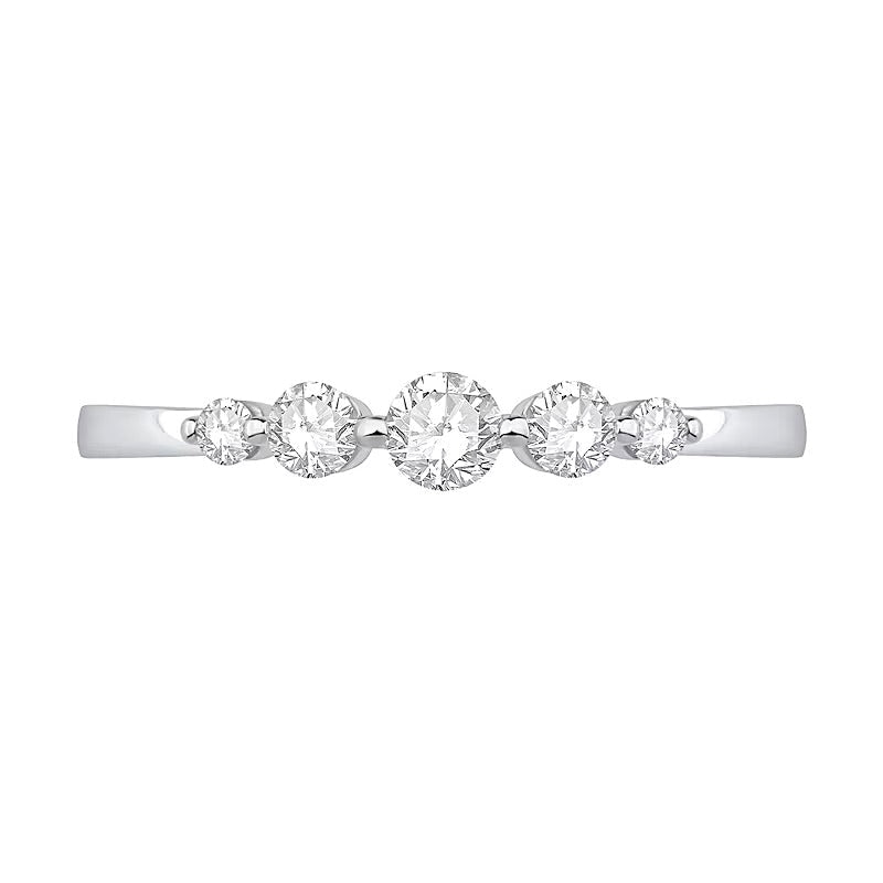0.33 CT. Gesamtgewicht Labordiamant Fünfstein-Ring in 10K Weißgold (F/VS2)