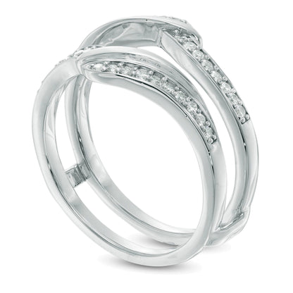 0.25 ct. Gesamtgewicht Diamant Bypass Solitär-Enhancer in 10K Weißgold