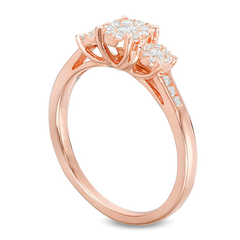 0.33 ct. Gesamtgewicht Diamant Dreistein-Verlobungsring in 10K Roségold
