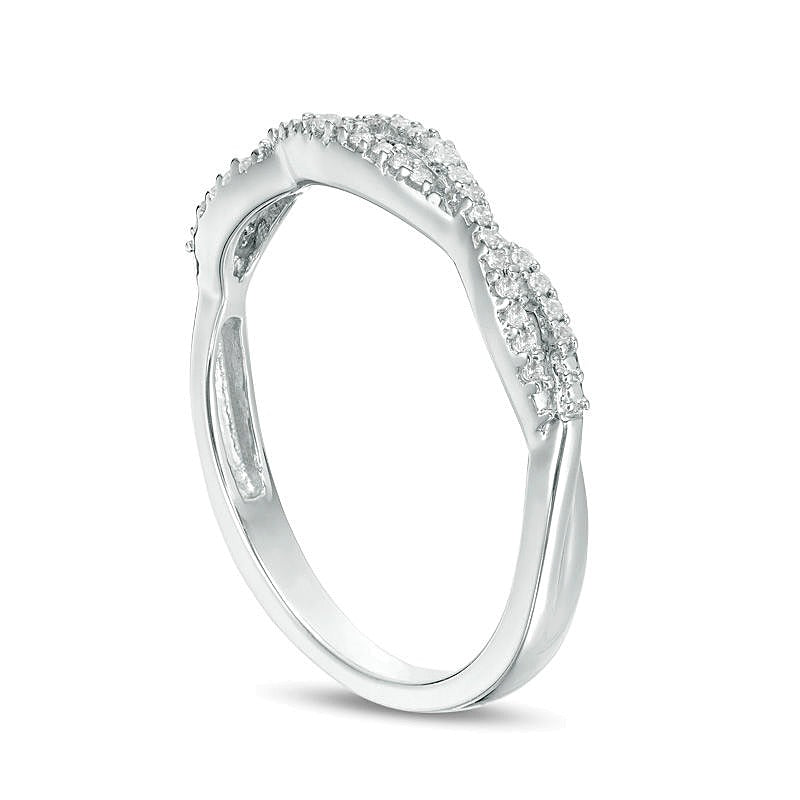 0.13 ct. Gesamtgewicht Diamant Twist Stapelring in 10K Weißgold