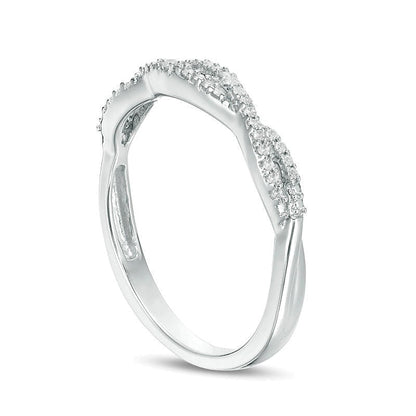 0.13 ct. Gesamtgewicht Diamant Twist Stapelring in 10K Weißgold