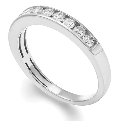 Memoire-Ring mit 0.5 CT. Gesamtgewicht Diamanten in 14K Weißgold (I/I1)