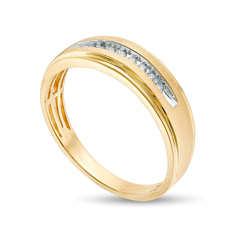 0.1 ct. Gesamtgewicht Diamant Ehering in 10K Gelbgold