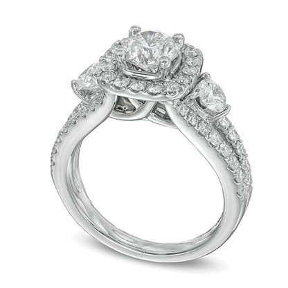 2.2 CT. TW Diamant Dreistein Verlobungsring in 14K Weißgold (I/I1)
