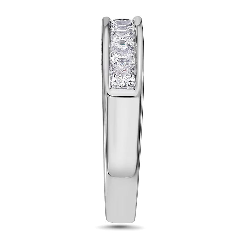 1.0 CT. TW Diamant-Ehering im Princess-Schliff mit neun Steinen in Platin (H/VS2)