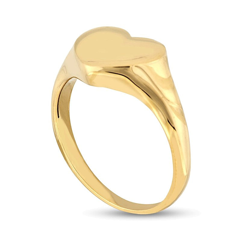 Herzförmiger Siegelring in 14K Gelbgold