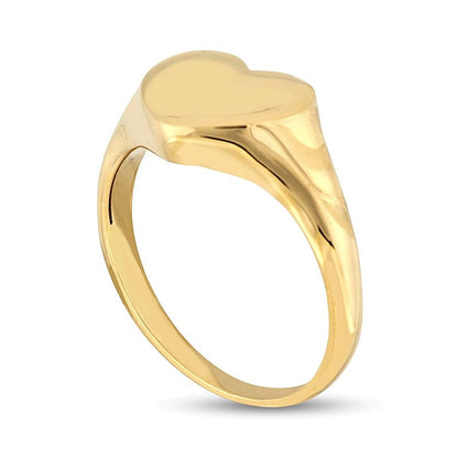 Herzförmiger Siegelring in 14K Gelbgold