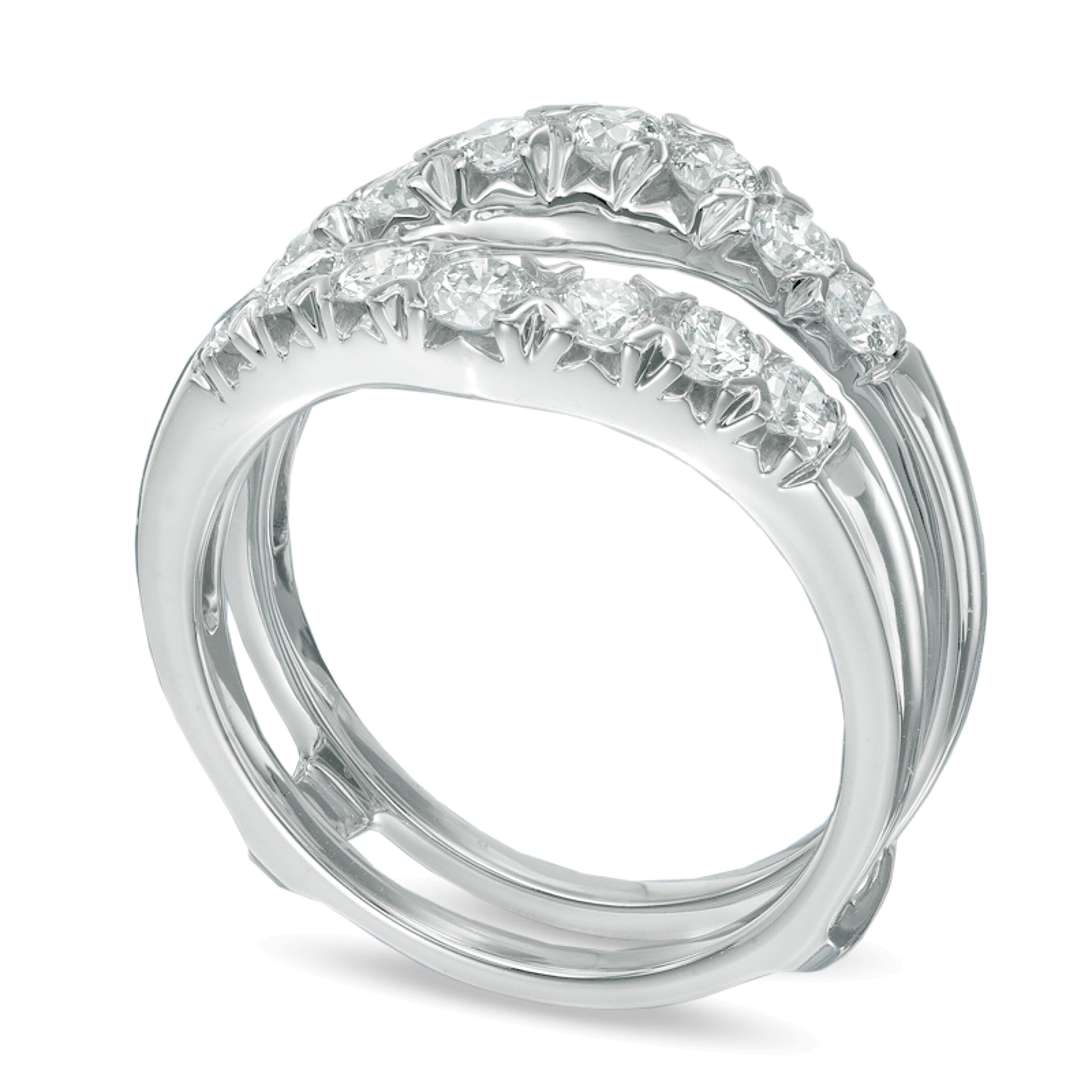 1.0 ct. Gesamtgewicht Diamant Solitär-Enhancer mit Konturlinie in 14K Weißgold
