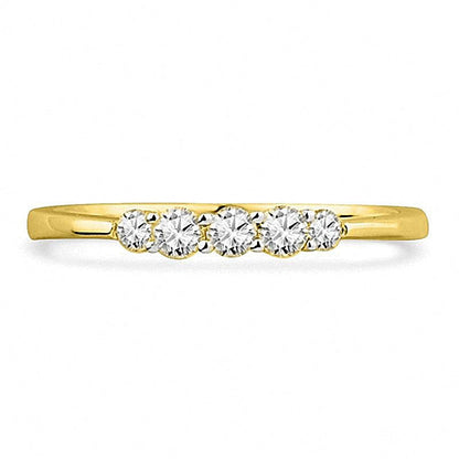 Ehering mit 0,25 ct. Gesamtgewicht Diamanten, fünf Steine, rund, in 10K Gelbgold