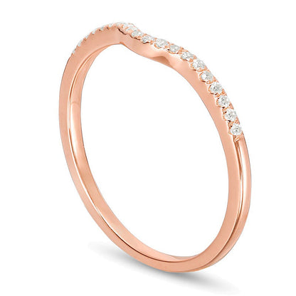 0.1 ct. Gesamtgewicht Diamant Konturen-Ehering in 10K Roségold