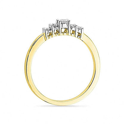 0.2 CT. Gesamtgewicht Diamant Fünfstein-Freundschaftsring aus 10K Gelbgold