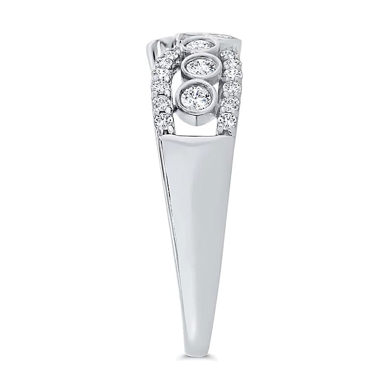 0.5 ct. Gesamtgewicht Diamant Bypass-Ring in 10K Weißgold mit Zargenfassung