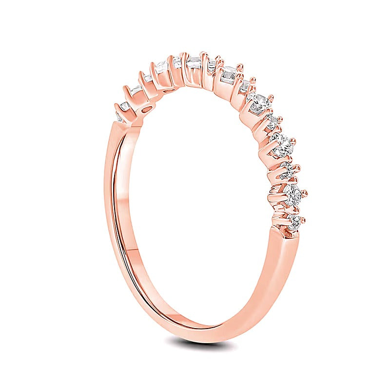 Memoire-Ring 0.25 ct. Gesamtgewicht mit Diamanten rund in 10K Roségold