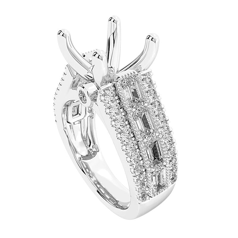1,75 ct. Gesamtgewicht Fassung mit mehreren Labordiamanten in 14K Weißgold (F/VS2)