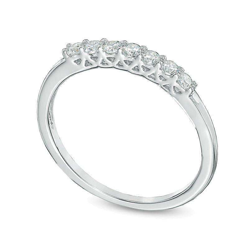 0.2 ct. Gesamtgewicht Diamant Sieben-Stein Ehering in 10K Weißgold