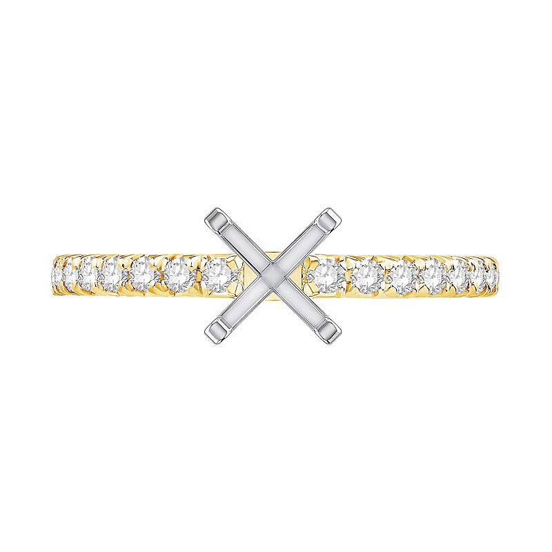 0.33 ct. Gesamtgewicht Diamant Solitär Fassung in 14K Gelbgold