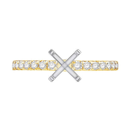 0.33 ct. Gesamtgewicht Diamant Solitär Fassung in 14K Gelbgold