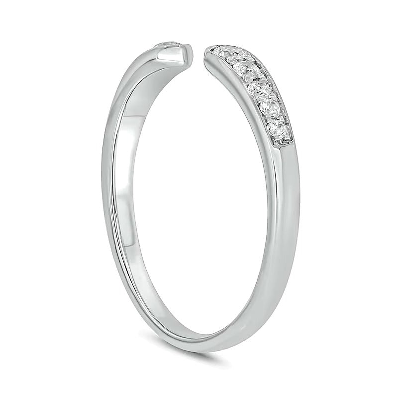 0.2 ct. Gesamtgewicht Diamant Ring mit abgestufter offener Ringschiene, stapelbar, in 10K Weißgold
