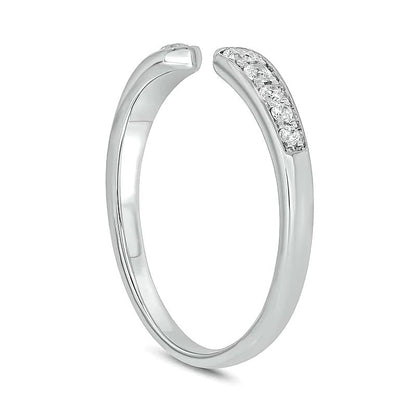 0.2 ct. Gesamtgewicht Diamant Ring mit abgestufter offener Ringschiene, stapelbar, in 10K Weißgold