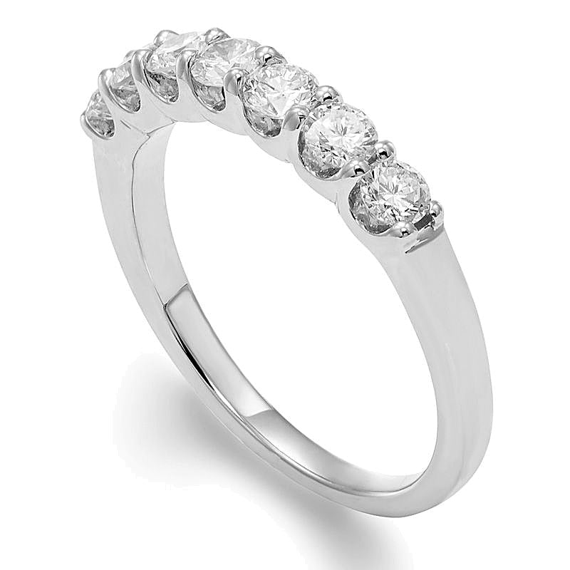 0,75 ct. Gesamtgewicht Diamant Ehering mit sieben Steinen in 14K Weißgold (I/I1)