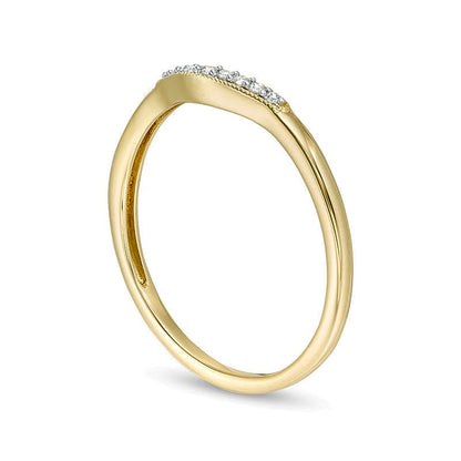 Memoire-Ring im Vintage-Stil mit Diamant-Besatz und Konturform in 10K Gelbgold