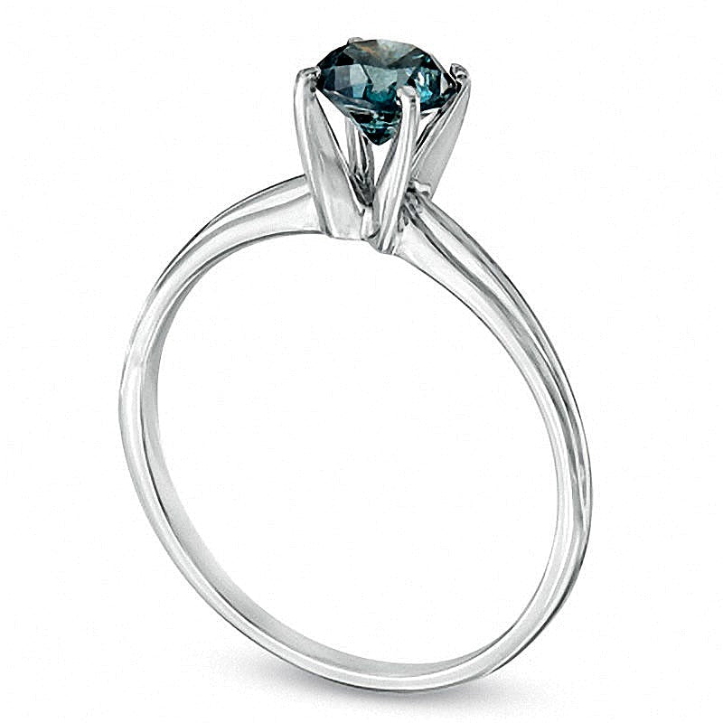 0.75 CT. Solitär-Verlobungsring mit blauem Diamant in 14K Weißgold