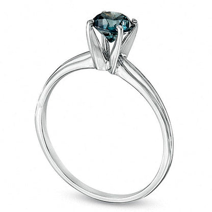 0.75 CT. Solitär-Verlobungsring mit blauem Diamant in 14K Weißgold