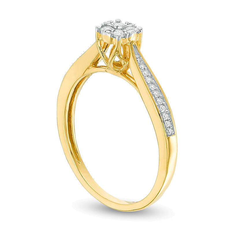 0.2 ct. Gesamtgewicht Komposit-Diamant Freundschaftsring in 10K Gelbgold