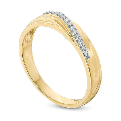 Memoire-Ring mit Diamanten 0.07 ct. Gesamtgewicht, rund, in 10K Gelbgold