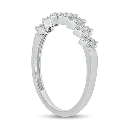 0.17 ct. Gesamtgewicht Diamant Zickzack-Ring zum Stapeln in 10K Weißgold