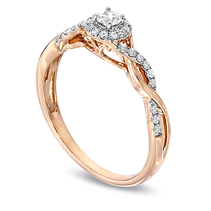 0.25 ct. Gesamtgewicht Diamant Freundschaftsring gewunden in 10K Roségold