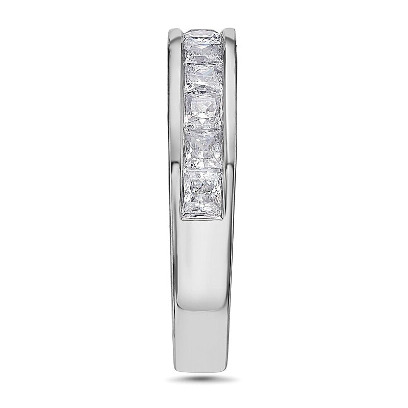 1.5 CT. Gesamtgewicht Ehering mit Diamanten im Princess-Schliff in 14K Weißgold (H/VS2)